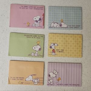 Snoopy Sticky Notes, set of 6